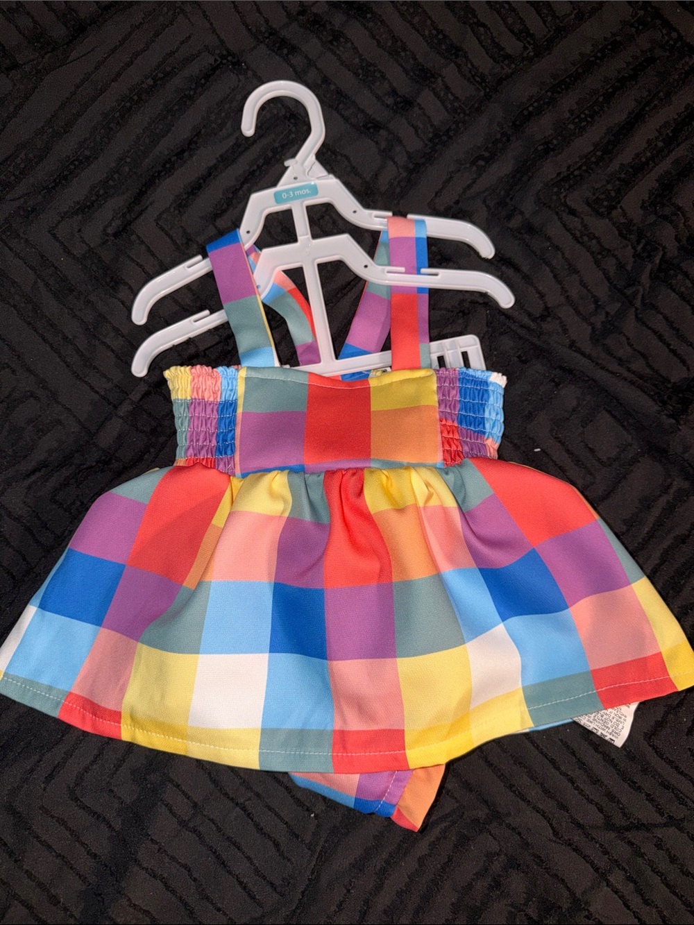 Colorful Rainbow Plaid Infant Dress